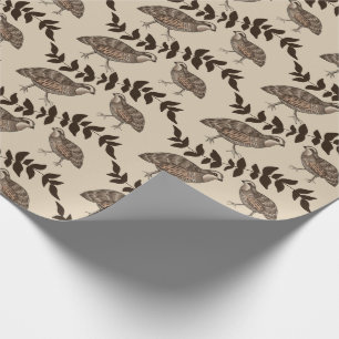 Classic Quail auf Beige Geschenkpapier