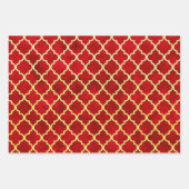 Classic Quatrefolie Red Gold Green Blue Holiday Geschenkpapier Set (Vorderseite 2)