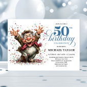 Classic Quirky Man 50th Birthday Whimsical Humor Einladung