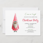 Classic quirky pink santa holiday invitation einladung (Vorderseite)