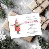 Classic Quirky Santa Red Green Christmas Party Einladung