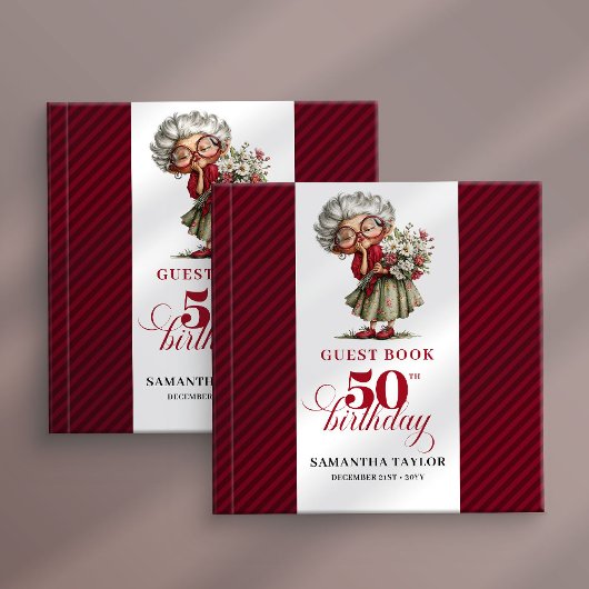 Classic Quirky Woman 50th Birthday Whimsical Gästebuch