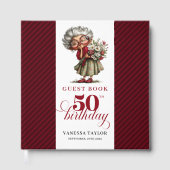 Classic Quirky Woman 50th Birthday Whimsical Gästebuch (Vorderseite)