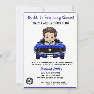 Classic Race Car Baby Boy Cruisin' in Dusche Invit Einladung