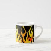 Classic Racing Flames on Solid Black Espressotasse (Rechts)
