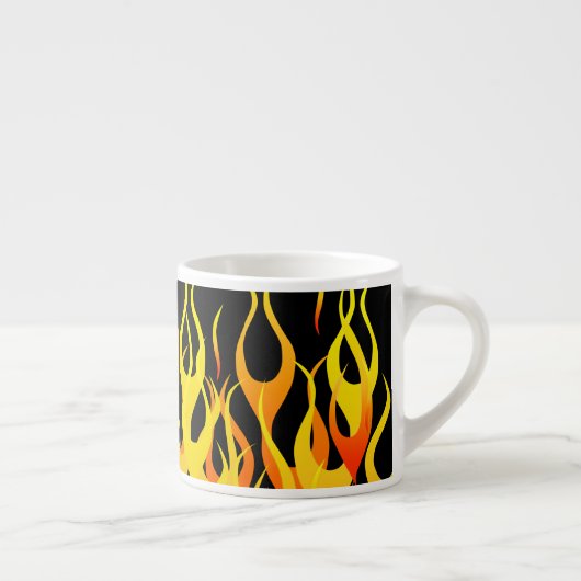 Classic Racing Flames on Solid Black Espressotasse (Rechts)