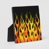 Classic Racing Flames on Solid Black Fotoplatte (Vorderseite)