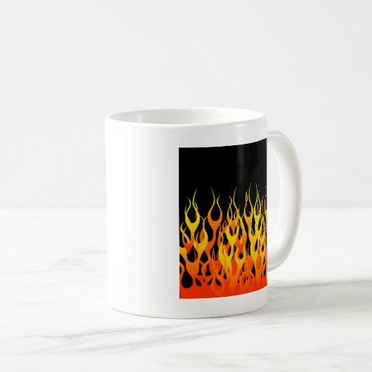 Classic Racing Flames on Solid Black Kaffeetasse (VorderseiteRechts)