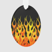 Classic Racing Flames on Solid Black Ornament (Vorderseite)