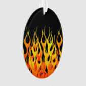 Classic Racing Flames on Solid Black Ornament (Vorderseite)