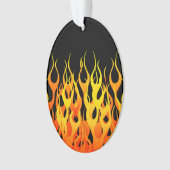 Classic Racing Flames on Solid Black Ornament (Vorderseite)