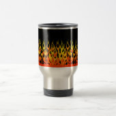 Classic Racing Flames on Solid Black Reisebecher (Mittel)