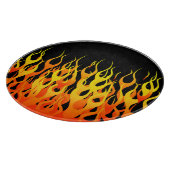 Classic Racing Flames on Solid Black Schneidebrett (Ecke)