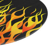 Classic Racing Flames on Solid Black Schneidebrett (Ecke)
