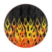 Classic Racing Flames on Solid Black Schneidebrett (Vorderseite)