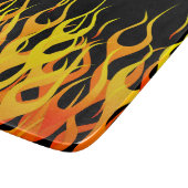 Classic Racing Flames on Solid Black Schneidebrett (Ecke)