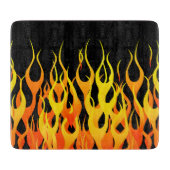 Classic Racing Flames on Solid Black Schneidebrett (Vorderseite)