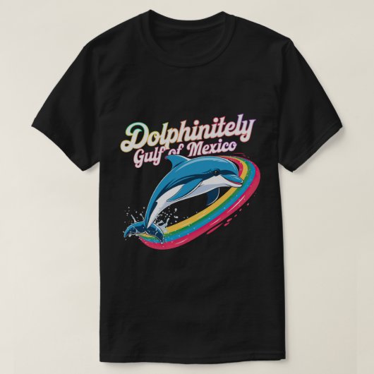 Classic Rainbow Funny Dolphin Gulf of Mexico T-Shirt (Design vorne)