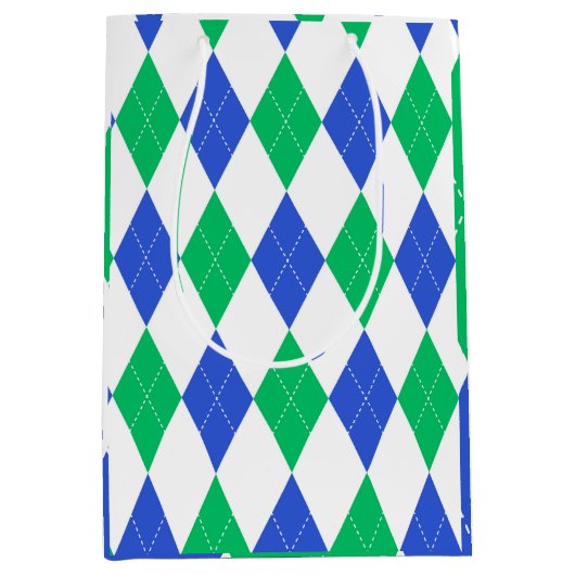 Classic Raute Pattern - Golf Party Mittlere Geschenktüte (Vorderseite)
