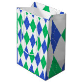 Classic Raute Pattern - Golf Party Mittlere Geschenktüte (Rückseite Schrägansicht)