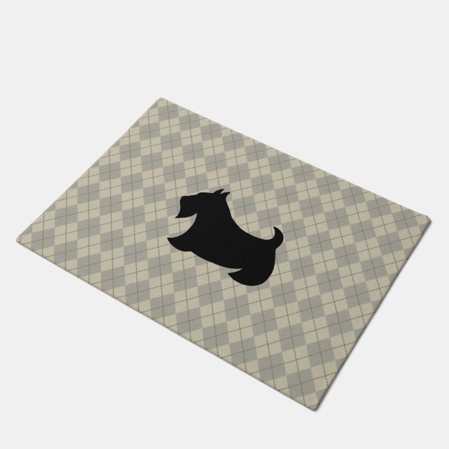 Classic Raute Scottish Terrier Doormat Fußmatte (Schrägansicht)