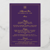 Classic Real Foil Pressed Wedding Menu Cards Folieneinladung (Vorderseite)