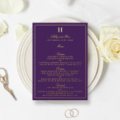 Classic Real Foil Pressed Wedding Menu Cards Folieneinladung