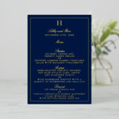 Classic Real Foil Pressed Wedding Menu Cards Folieneinladung (Stehend vorne)