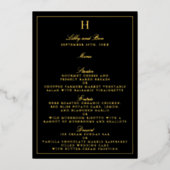 Classic Real Foil Pressed Wedding Menu Cards Folieneinladung (Vorderseite)