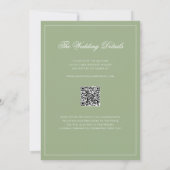 Classic Real Sage Green Border Wedding QR Code Einladung (Rückseite)