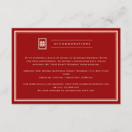 Classic Rectangle Double Happiness Chinese Wedding Begleitkarte