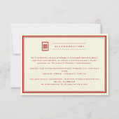 Classic Rectangle Double Happiness Chinese Wedding Einladung (Vorderseite)