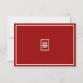 Classic Rectangle Double Happiness Chinese Wedding Einladung (Rückseite)