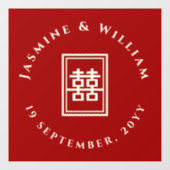 Classic Rectangle Double Happiness Chinese Wedding Fensteraufkleber (Blatt)