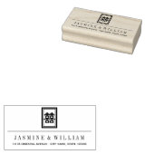 Classic Rectangle Double Happiness Chinese Wedding Gummistempel (Stempel)