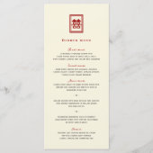 Classic Rectangle Double Happiness Chinese Wedding Menükarte (Vorderseite)