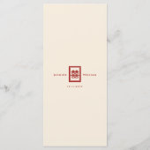 Classic Rectangle Double Happiness Chinese Wedding Menükarte (Rückseite)