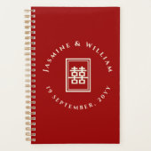 Classic Rectangle Double Happiness Chinese Wedding Planer (Vorderseite)