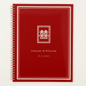Classic Rectangle Double Happiness Chinese Wedding Planer (Vorderseite)
