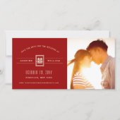 Classic Rectangle Double Happiness Chinese Wedding Save The Date (Vorderseite)