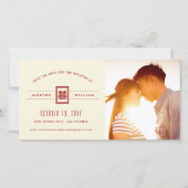 Classic Rectangle Double Happiness Chinese Wedding Save The Date (Vorderseite)