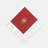 Classic Rectangle Double Happiness Chinese Wedding Serviette (Ecke)