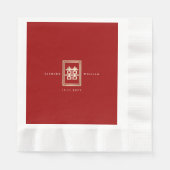 Classic Rectangle Double Happiness Chinese Wedding Serviette (Vorderseite)