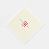 Classic Rectangle Double Happiness Chinese Wedding Serviette (Ecke)