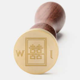 Classic Rectangle Double Happiness Chinese Wedding Wax Seal Stamp