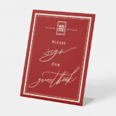 Classic Rectangle Double Happiness Sign Gästebuch Sockelschild (Vorderseite)