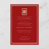 Classic Rectangle Double Happiness Teezeremonie Begleitkarte (Vorderseite)