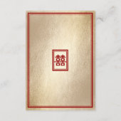 Classic Rectangle Double Happiness Teezeremonie Begleitkarte (Rückseite)