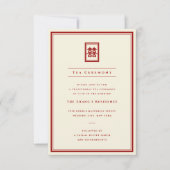 Classic Rectangle Double Happiness Teezeremonie Einladung (Vorderseite)