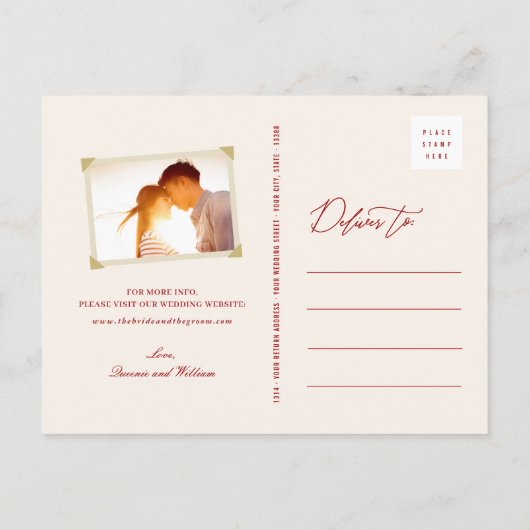 Classic Rectangle Double Xi Save the Date Ankündigungspostkarte (Rückseite)